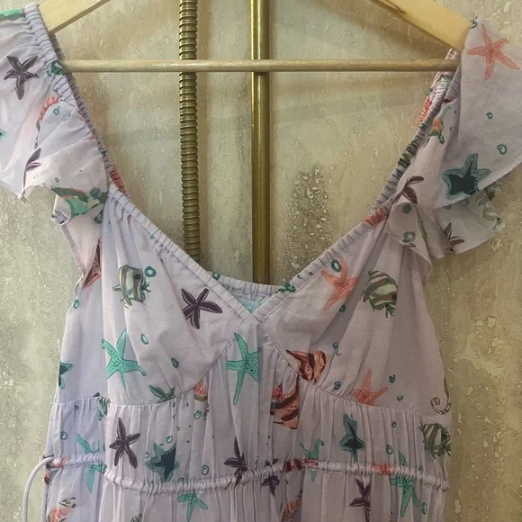 Hill House Lavender Mini Dress with Sea Motifs - Picture 2 of 5